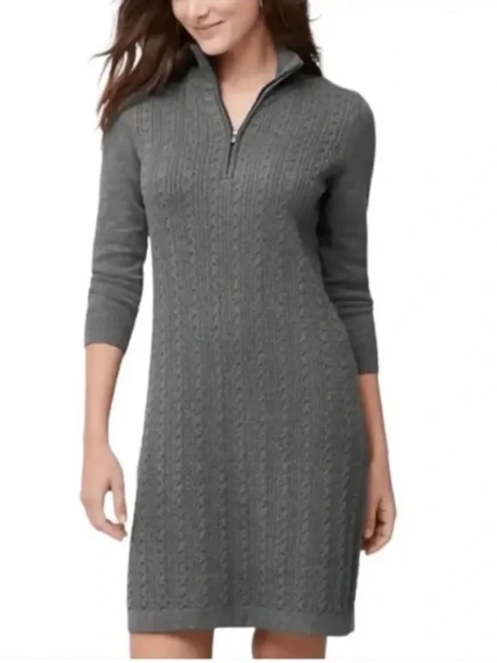 NWT Tommy Bahama Pickford New Cable Knit Half Zip Sweater Dress Sz Medium
